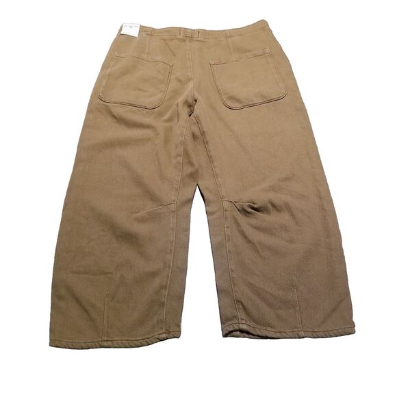 We The Free People Barrel Pants Women Size 32 Osaka Mid Rise Brown  (35x24) NWT - Picture 3 of 7